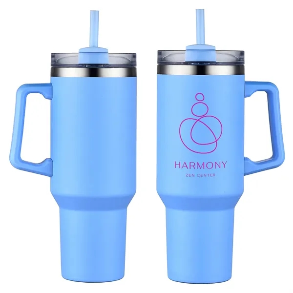 Light Blue color option for Genoa 40 Oz Vacuum Insulated Travel Mug With Straw