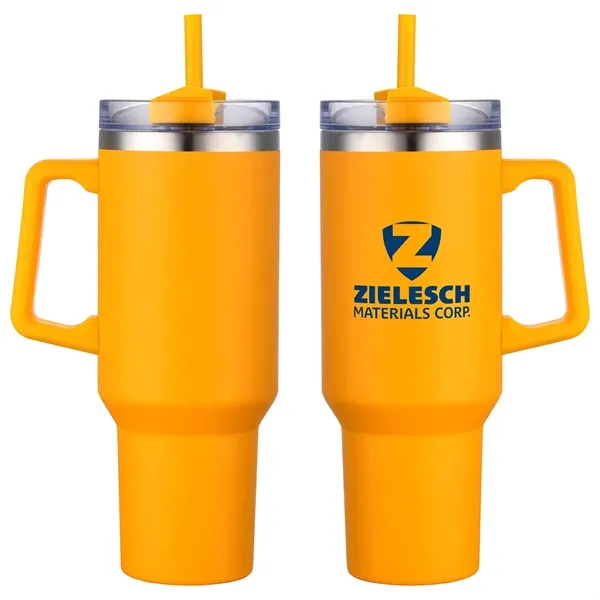 Medium Yellow color option for Genoa 40 Oz Vacuum Insulated Travel Mug With Straw