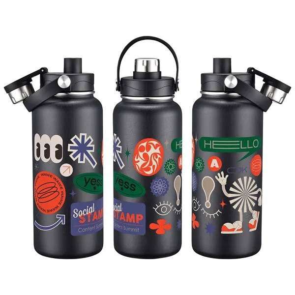 Medium Black color option for Bresso 34 Oz Vacuum Insulated Bottle With Twist Top Spout