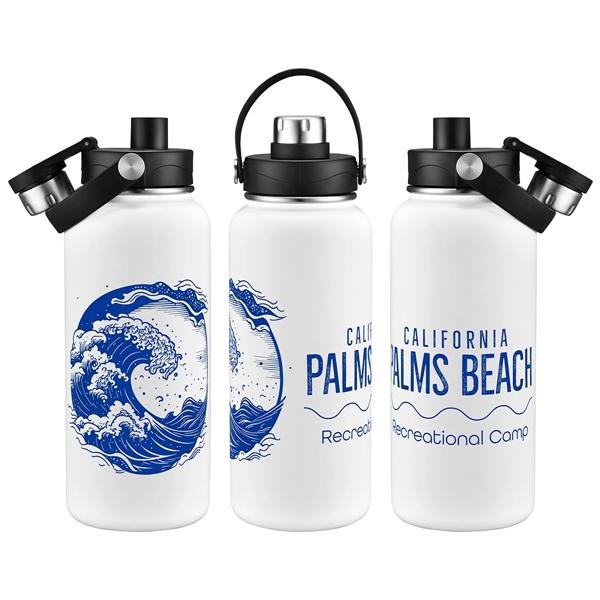 Medium White color option for Bresso 34 Oz Vacuum Insulated Bottle With Twist Top Spout