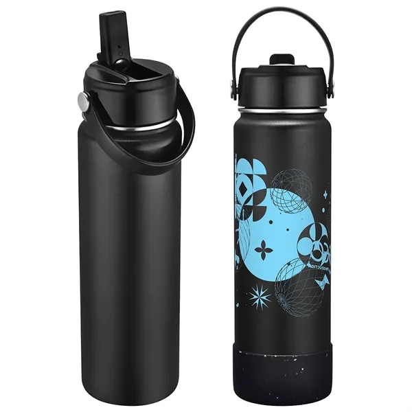 Medium Black color option for Volare 27 Oz Vacuum Insulated Bottle With Flip Top Spout