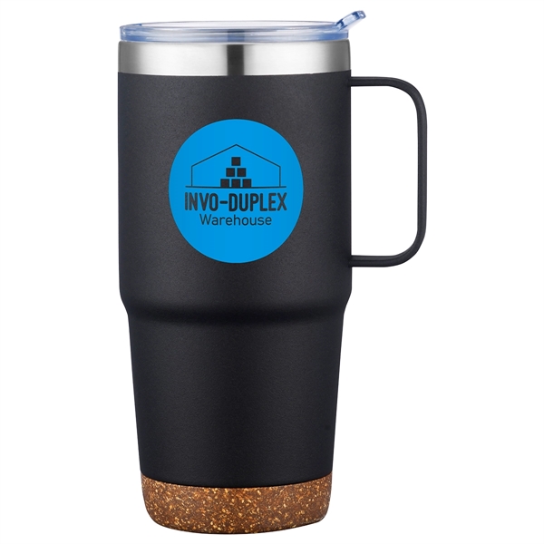 Medium Black color option for Cortina 24 Oz Vacuum Insulated Travel Mug With Cork Base