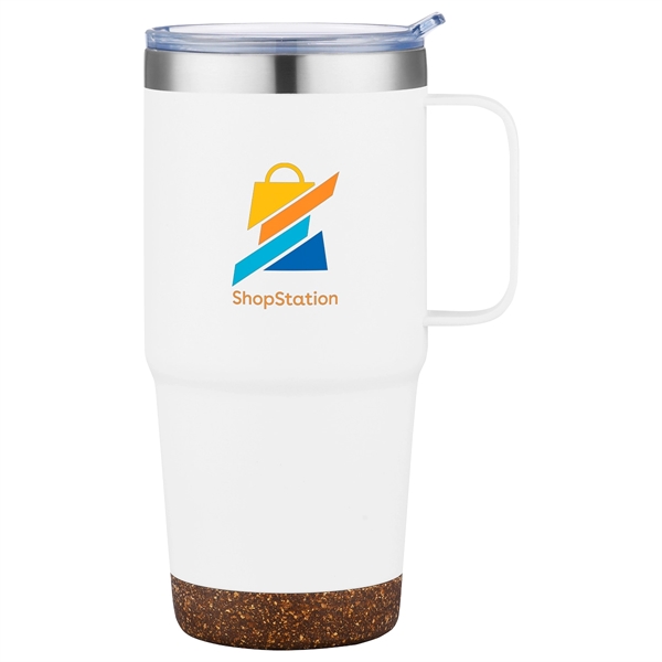 Medium White color option for Cortina 24 Oz Vacuum Insulated Travel Mug With Cork Base