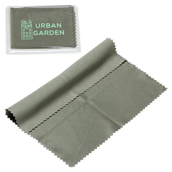 Light Green color option for 6  X 6  220 Gsm Microfiber Cleaning Cloth In Clear Pvc Case