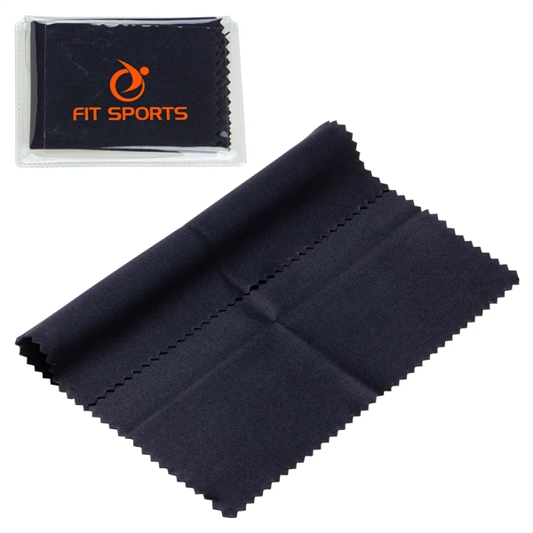 Medium Black color option for 6  X 6  220 Gsm Microfiber Cleaning Cloth In Clear Pvc Case