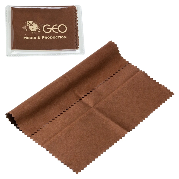 Medium Brown color option for 6  X 6  220 Gsm Microfiber Cleaning Cloth In Clear Pvc Case