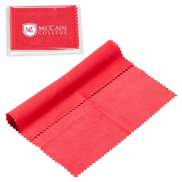 Medium Red color option for 6  X 6  220 Gsm Microfiber Cleaning Cloth In Clear Pvc Case