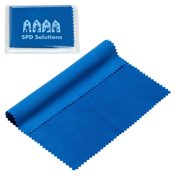 Medium Royal Blue color option for 6  X 6  220 Gsm Microfiber Cleaning Cloth In Clear Pvc Case