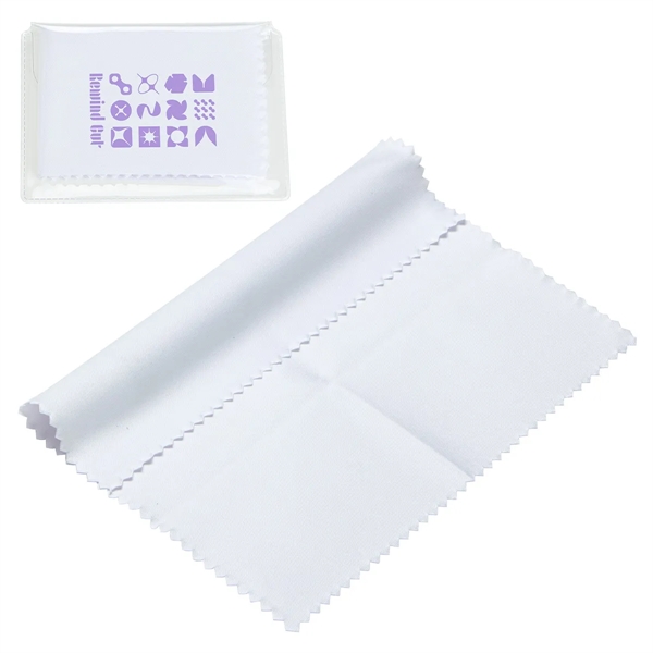 Medium White color option for 6  X 6  220 Gsm Microfiber Cleaning Cloth In Clear Pvc Case