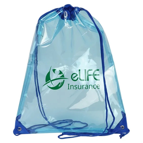 Clear Blue color option for Diamond Clear Tpu Drawstring Backpack