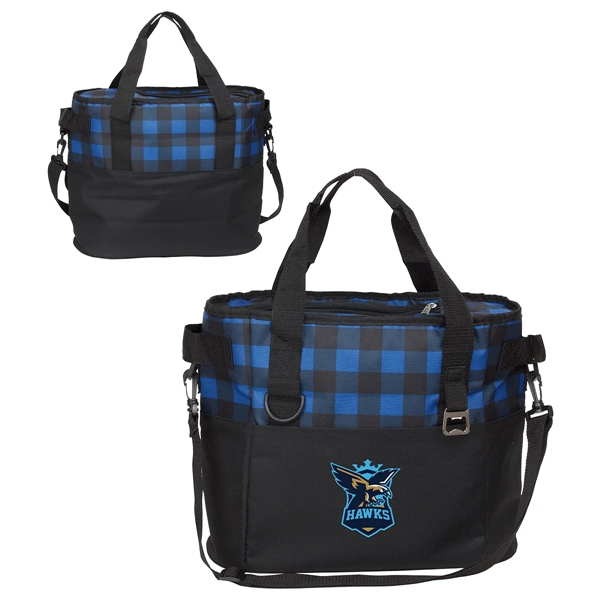 Medium Royal Blue color option for Plaid Insulated Cooler Bag