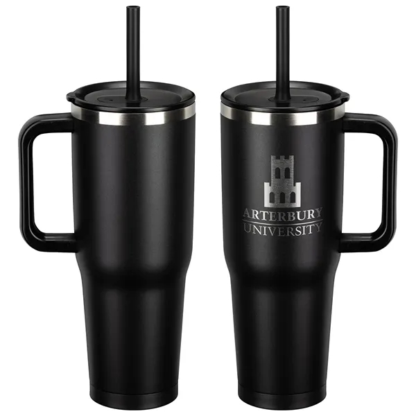 Medium Black color option for Senso® Summit 40 Oz Insulated Stainless Steel Travel Mug Wi