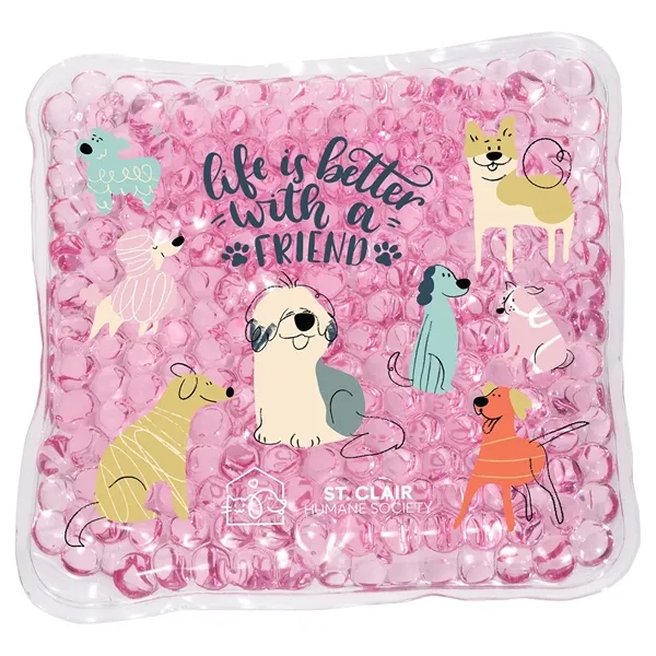 Clear Pink color option for Full Color Square Aqua Pearls™ Hot/Cold Pack
