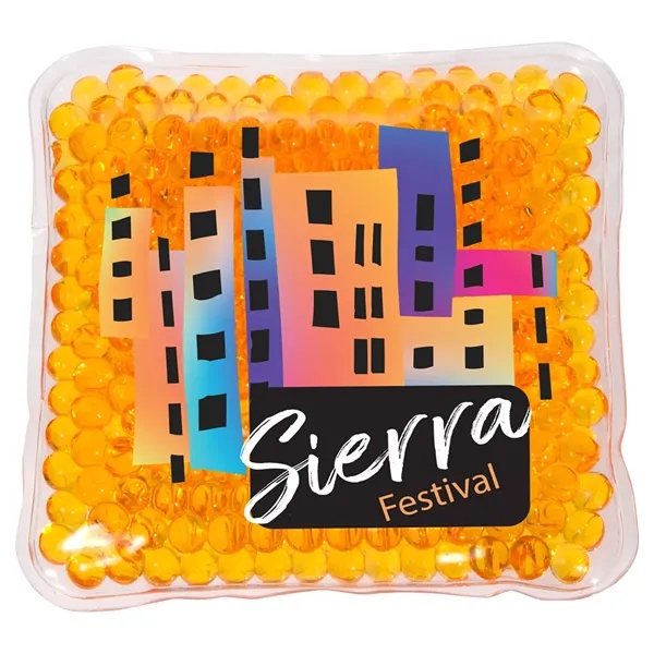 Medium Orange color option for Full Color Square Aqua Pearls™ Hot/Cold Pack