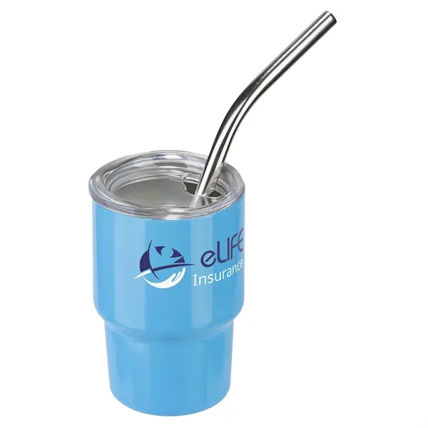 Light Blue color option for Mini Belmont 3 Oz Double Wall Stainless Steel Tumbler With S