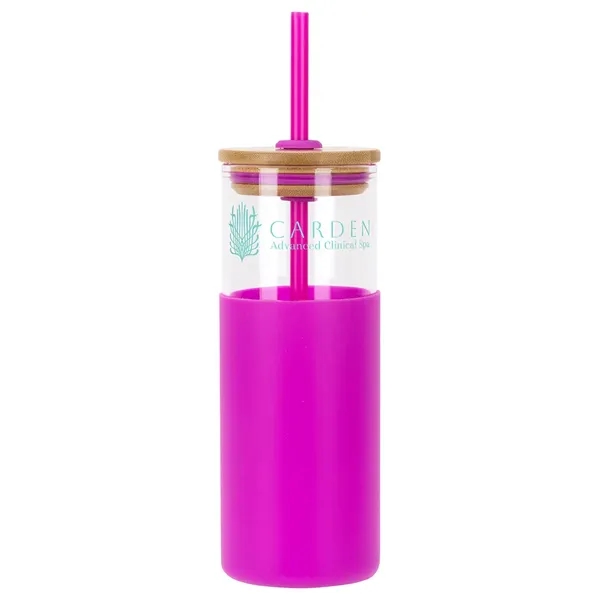 Medium Pink color option for Stirling 18 Oz Glass Tumbler With Silicone Sleeve & Pp Straw