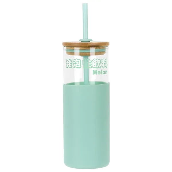 Mint Green color option for Stirling 18 Oz Glass Tumbler With Silicone Sleeve & Pp Straw