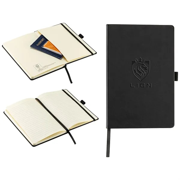 Medium Black color option for Elan Hardcover Journal With Pen Loop And Inner Pocket