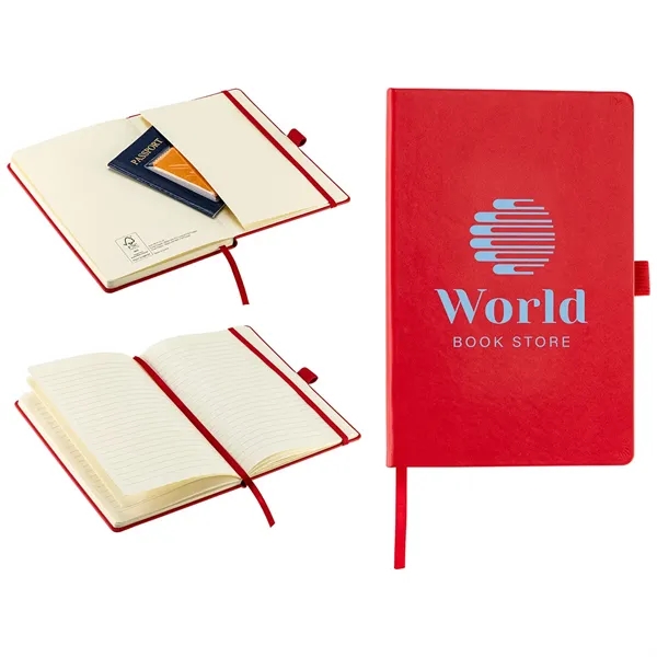 Medium Red color option for Elan Hardcover Journal With Pen Loop And Inner Pocket