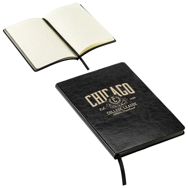 Medium Black color option for Elite Softcover Fsc® Leatherette Journal