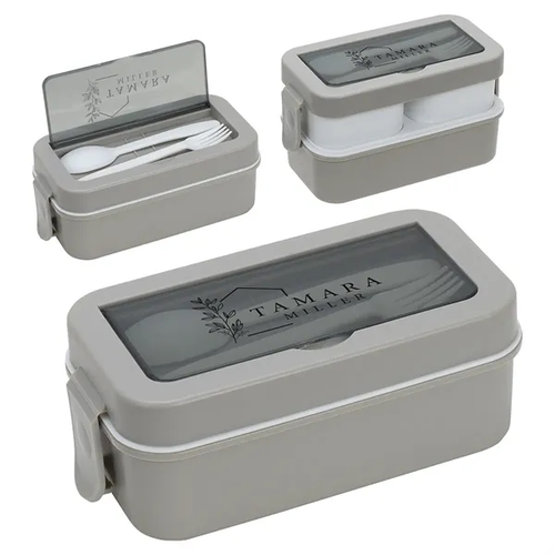 Photo of Connoisseur 3 Compartment Stackable Lunch Box With Utensils