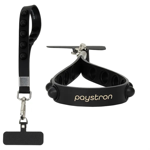 Medium Black color option for 2 In 1 Push Pop Stress Reliever Phone And Keychain Wristlet