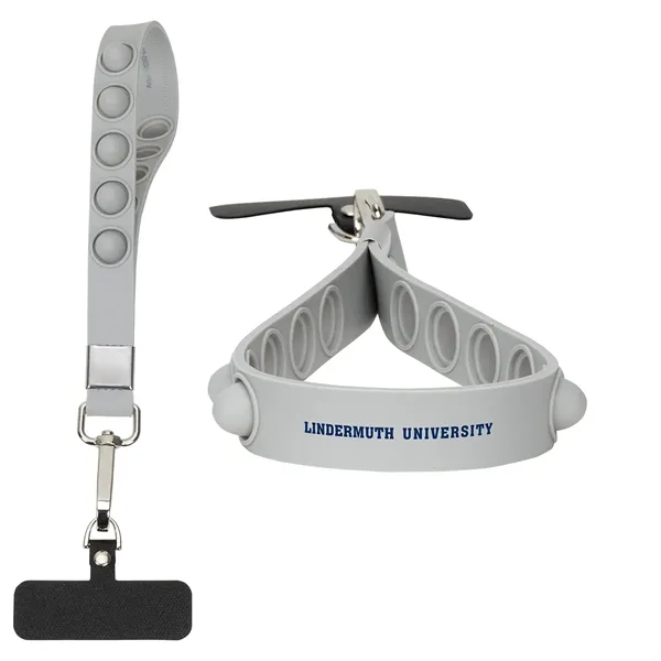 Medium Gray color option for 2 In 1 Push Pop Stress Reliever Phone And Keychain Wristlet