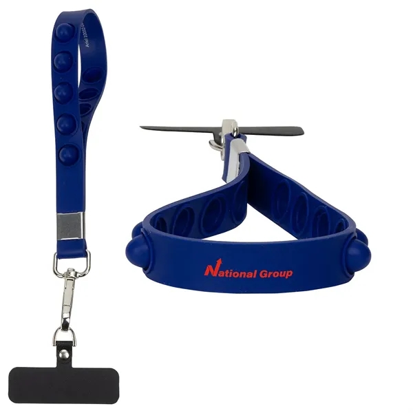 Medium Navy Blue color option for 2 In 1 Push Pop Stress Reliever Phone And Keychain Wristlet
