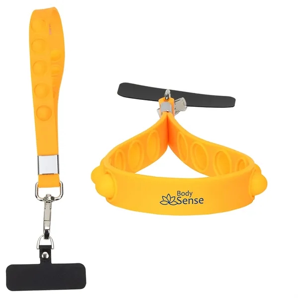 Medium Orange color option for 2 In 1 Push Pop Stress Reliever Phone And Keychain Wristlet