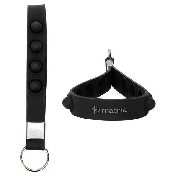 Medium Black color option for Push Pop Stress Reliever Keychain