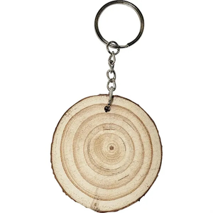 Photo of Natural Wood With Rings Keyring