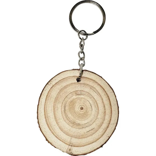 Photo of Natural Wood With Rings Keyring