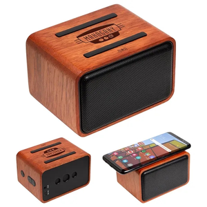 Photo of Fsc® Mahogany Wireless Speaker With Wireless Charger