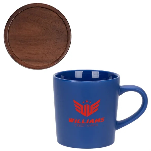 Medium Blue color option for Circo 16 Oz Ceramic Mug With Wooden Lid