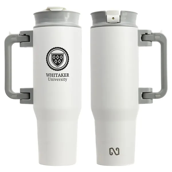 Medium White color option for Nayad® Genesis 40 Oz Stainless Steel Double Wall Mug With F