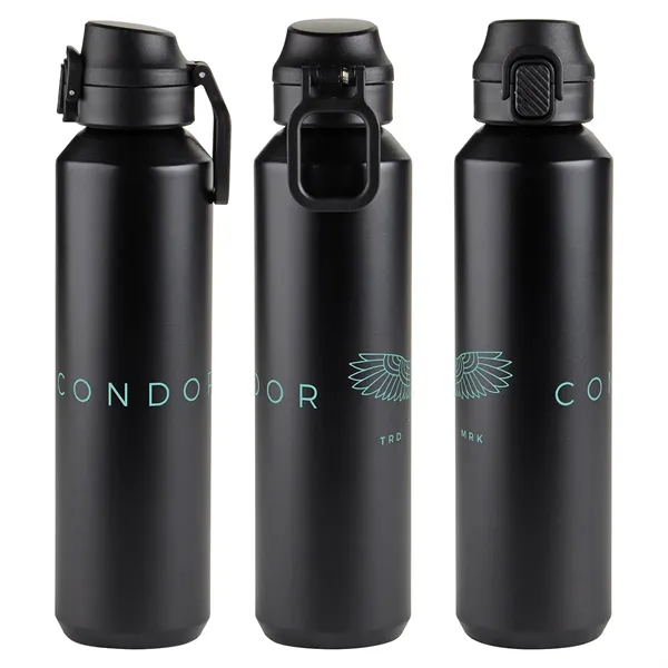 Medium Black color option for Nexus 27 Oz Recycled Aluminum Bottle With Flip Top Lid And C