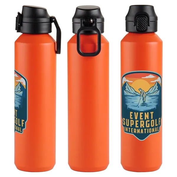 Medium Orange color option for Nexus 27 Oz Recycled Aluminum Bottle With Flip Top Lid And C