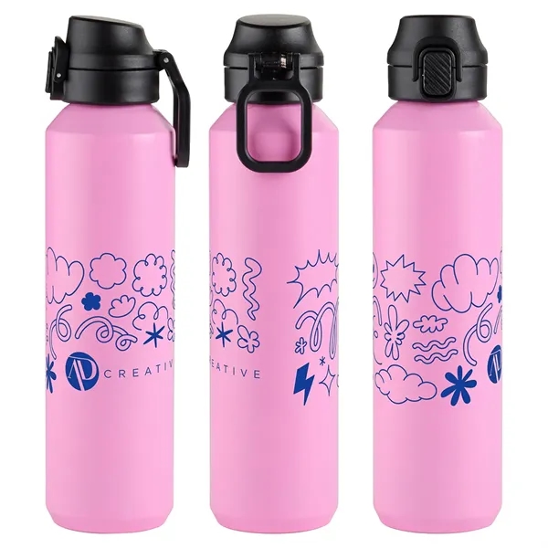 Medium Pink color option for Nexus 27 Oz Recycled Aluminum Bottle With Flip Top Lid And C