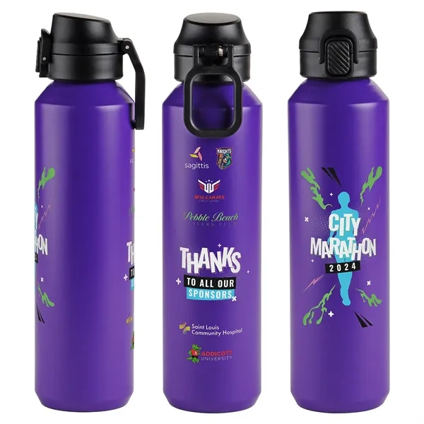 Medium Purple color option for Nexus 27 Oz Recycled Aluminum Bottle With Flip Top Lid And C