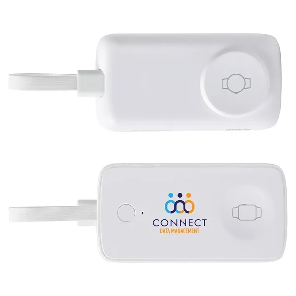 Medium White color option for Baron 2000m Ah Power Bank With Watch Charger & Built In Cable