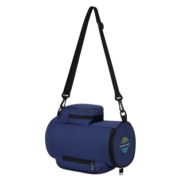 Medium Navy Blue color option for Malibu 8 Can Polyester Crossbody Cooler Bag
