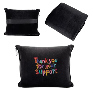 Photo of Cuddle Micro Plush Travel Blanket With Attachable Hood & Pil