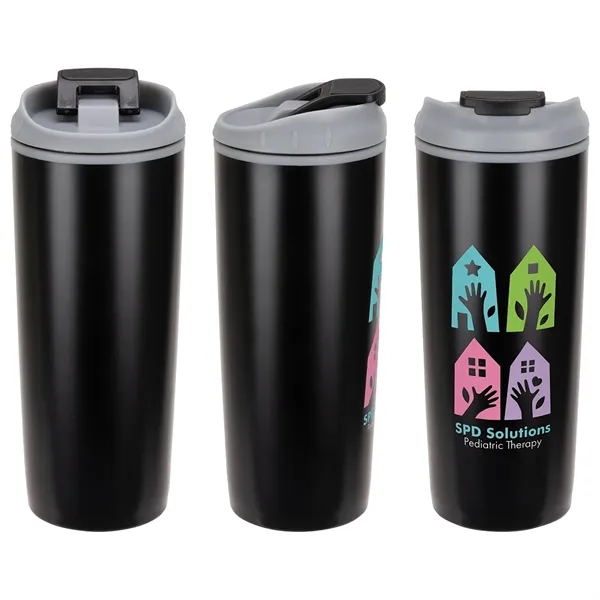 Medium Black color option for Olympia 17 Oz Stainless Steel/Polypropylene Tumbler With Fli