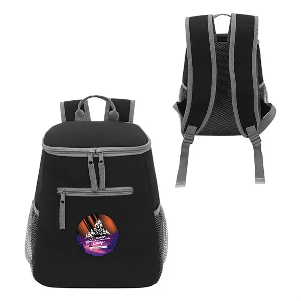 Medium Black color option for Cabana 20 Can Polyester Cooler Backpack
