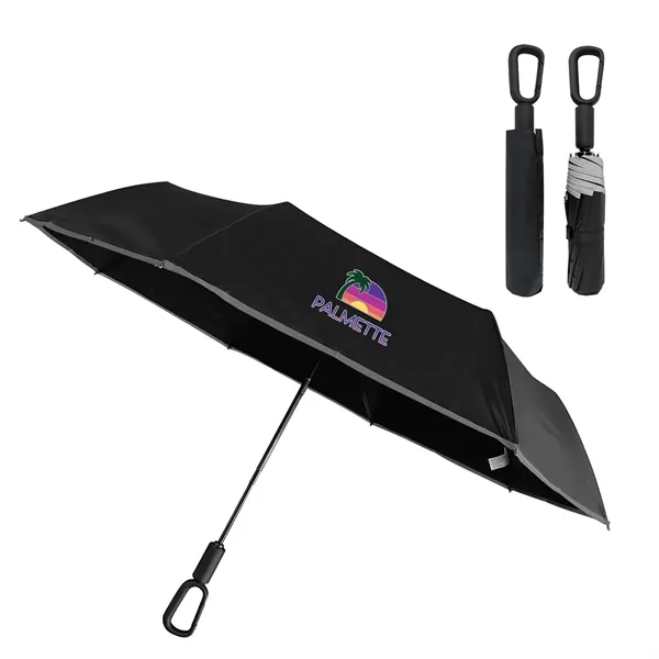 Medium Black color option for Ridgeline 46  Arc Reflective Umbrella With Carabiner Handle