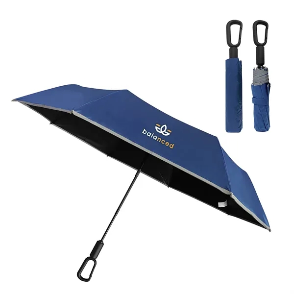 Medium Navy Blue color option for Ridgeline 46  Arc Reflective Umbrella With Carabiner Handle