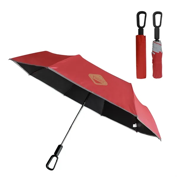 Medium Red color option for Ridgeline 46  Arc Reflective Umbrella With Carabiner Handle