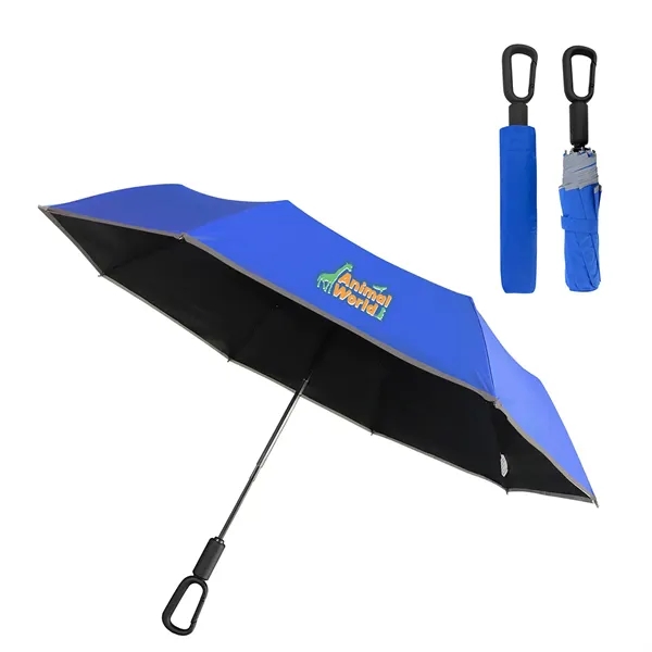 Medium Royal Blue color option for Ridgeline 46  Arc Reflective Umbrella With Carabiner Handle