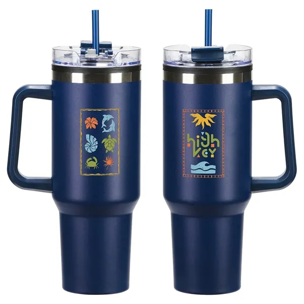 Medium Navy Blue color option for Ohana 40 Oz Stainless Steel/Polypropylene Mug With Color Mat