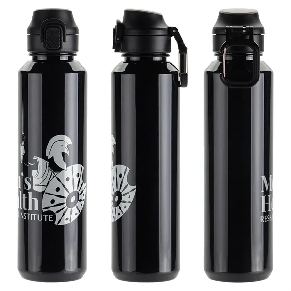 Medium Black color option for Switchback 27 Oz Rpet Bottle With Snap Top Lid & Carabiner